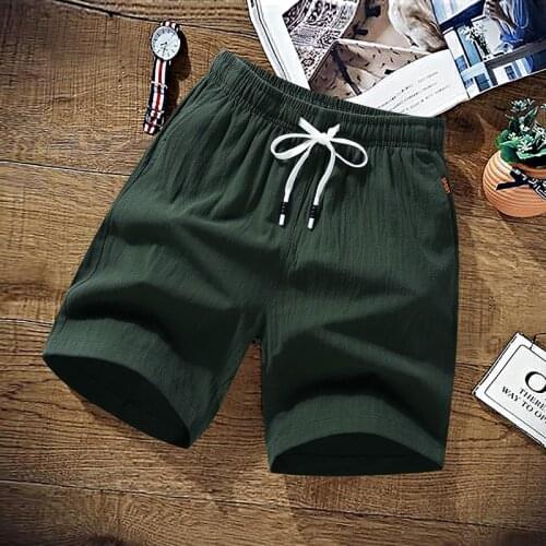 Korean Youth Oversized Sports MenS Shorts Summer Casual 5-Point Trousers Boys Students Loose Trend Linen Beach Straight Pants