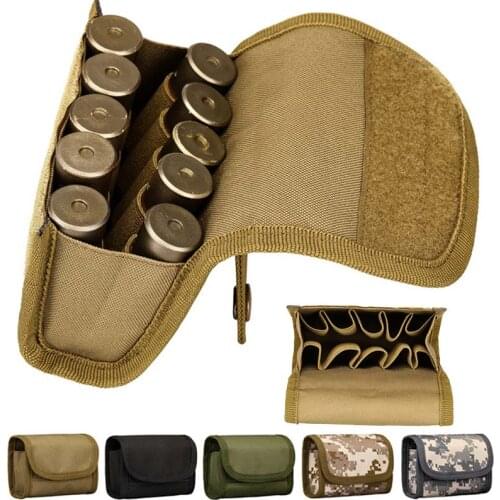 Tactical 10 Round cartridge holder Ammo Pouch Ammo Carrier Bag Molle Shotgun Bullet Shell Holder Rifle Cartridge Hunting XA188A