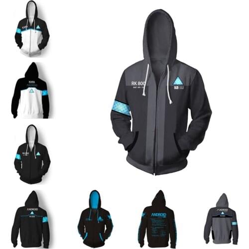 Detroit Become Human RK800 Hoodie Sweatshirt Anime Cosplay Costume Hoodie Jacket Coats Men Women Top