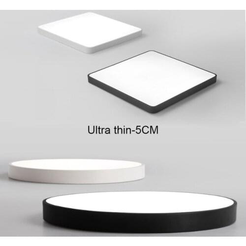 Ultra-thin 5cm simple modrn LED ceiling lights for living room bedroom iron black/white ceiling lamp indoor lighting fixture