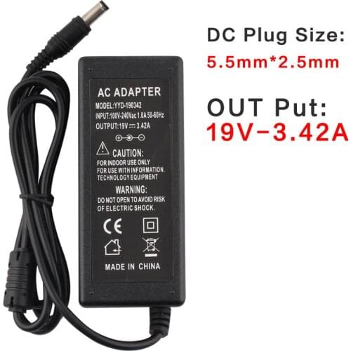 Universal Power Supply 19V 3.42A AC DC Adapter 19V 5.5*2.5mm Universal Notebook Power Adapter For Laptop Charger 65W B450 B550