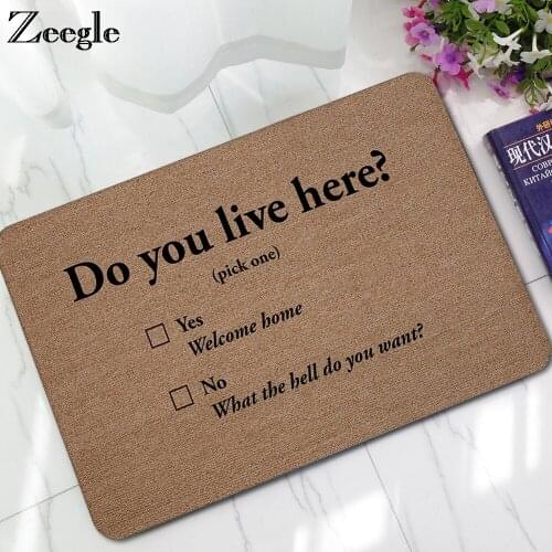 Zeegle Welcome Front Door Mat Carpet Rubber Entrance Mats Anti-Slip Floor Mat Bedtoom Carpet Bathroom Rug Foot Mat Toilet Rugs