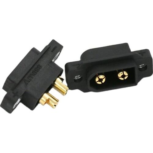 10PCS Amass XT60EW Plug w Screw Holes XT90E-M Fixed Black Gold-plated XT60/XT90 Male Connector for RC Aircraft FPV Battery Parts