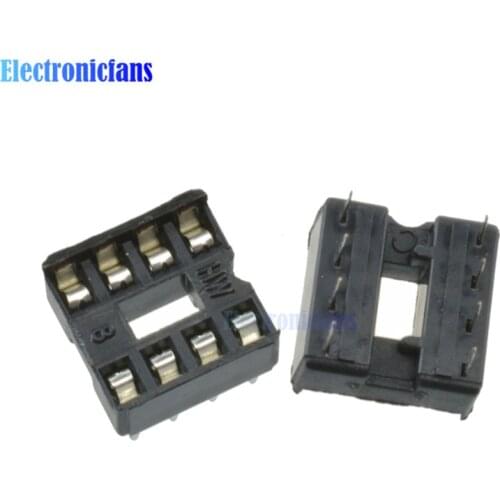 10PCS/Lot 8pin 8 Pin DIP-8 8DIP 8 DIP IC Sockets Adaptor Solder Type 2.54MM