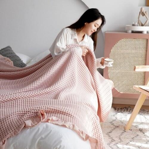 100% Cotton Home Bedding Blanket Sheet Summer Lace Quilt Plaid Kids Child Comforter Pillowcase