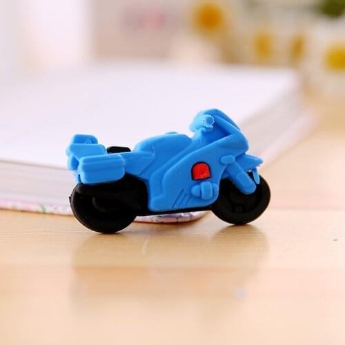 8 Pcs Rubber Erasers Creative Cartoon Motorcycle Shape Eraser Kids Eraser Student Stationery School Supplies Gifts Wholesale