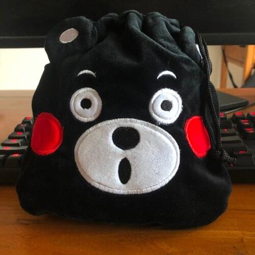 Bear Kumamon Anime Drawstring Bags Plush storage handbags makeup bag Coin Purses Unisex NEW