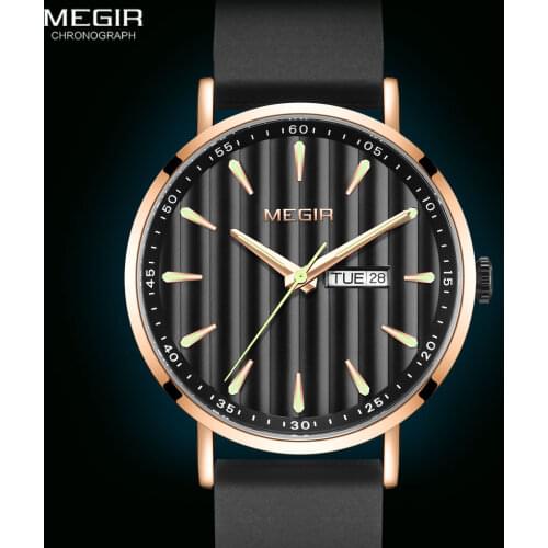 MEGIR Watch for Men Fashion Leather Strap Wristwatch Casual Waterproof Simple Watches часы мужские relogio masculino reloj