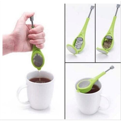 Tea Bag Tea Infuser Built-in Plunger Healthy Intense Flavor Reusable Plastic Tea&Coffee Strainer Measure Swirl Steep Stir&Press