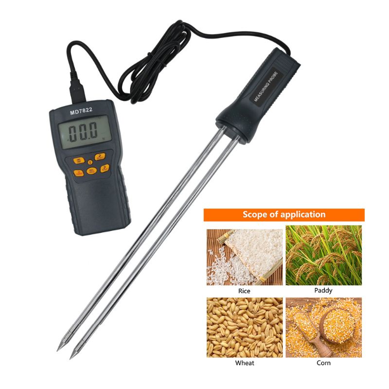New Digital Wheat Corn Grain Moisture Meter MD7822 LCD Display Humidity Tester