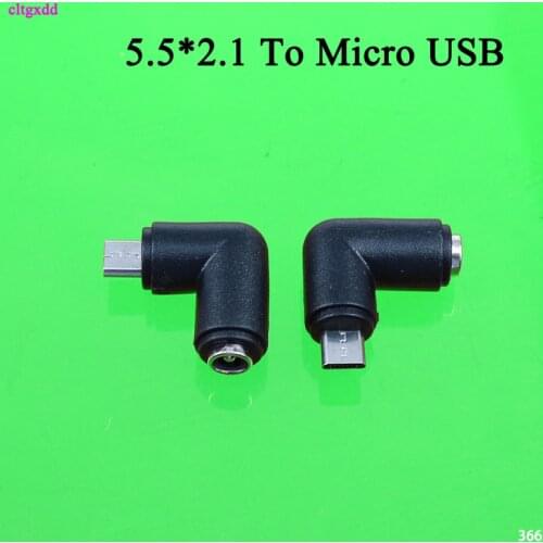 Cltgxdd 1pcs 5.5 x 2.1 mm Female to Mini / Micro USB Male 5 Pin DC Power Plug 90 Degrees Connector Adapter for V8 Android