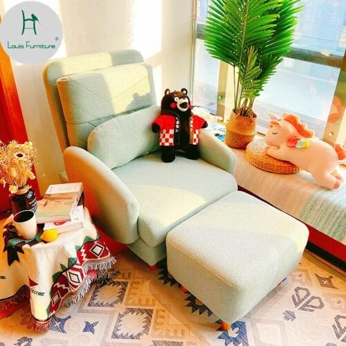 Louis Fashion Lazy Sofa Chair Bedroom Backrest Chair Northern European Single Recliner Tatami Casual Balcony Folding Sofa Chair