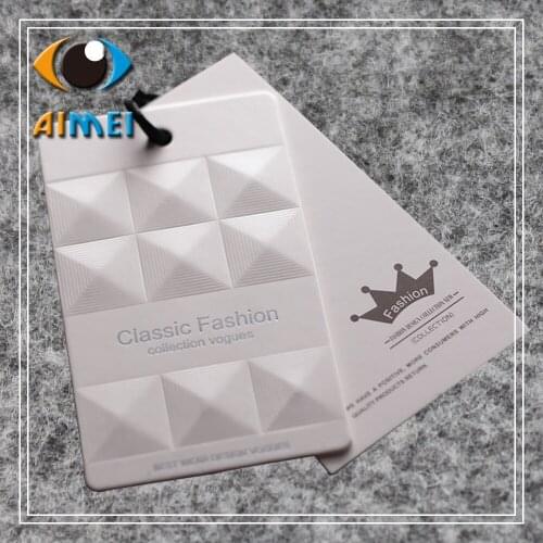 Customized Kraft Paper Labels for Clothes Hang Price Tags With Embossed Logo Printed Garment Tag Price Lists Paper Label