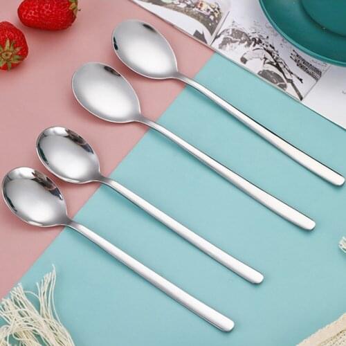 Stainless Steel Coffee Spoons Ice Tea Cream Long Handle Spoon Flatware Kitchenware Dining Tool