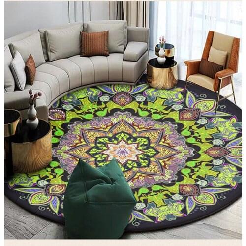 Bohemian Psychedelic Carpet Square Anti-Skid Area Floor Mat 3D Rug Non-slip Mat Dining Room Living Room Soft Bedroom Carpet 06