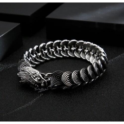 Fashion Domineering Titanium Steel Faucet Jewelry Men Retro Trendy Man Casting Stainless Steel Dragon Bracelet