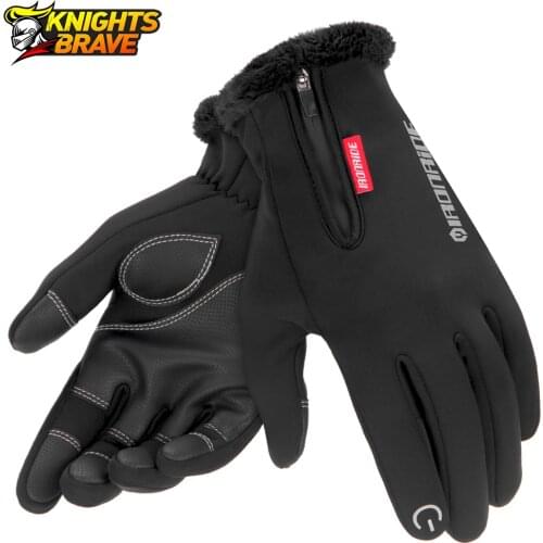 Motorcycle Gloves Anti Slip Guantes Moto Touch Screen Thermal Cycling Bicycle Bike Gloves Ski Outdoor Sports Winter Gloves Black