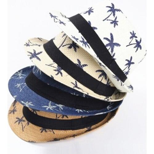 New Kids Summer Jazz Caps Mens Beach Jazz Hat Topper Casual Cap Unisex Lady Panama Hat Cowboy hat