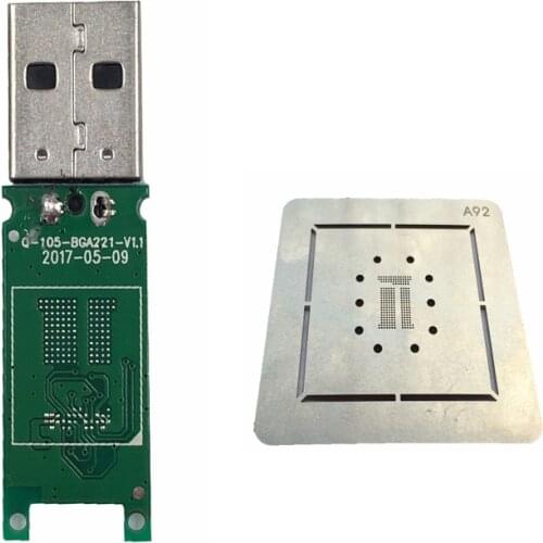 Newest 2pcs/lot eMCP221 mw6688 major controller usb 2.0 U disk PCB and eMCP221 reball stencil for eMCP BGA 221 chips DIY U disk