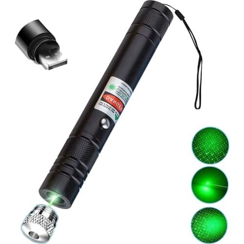 Hunting Long Range Green Laser Pointer Pen 532nm with USB Charging Lasers Sight Suitable for Night Outdoor Work Flashlight
