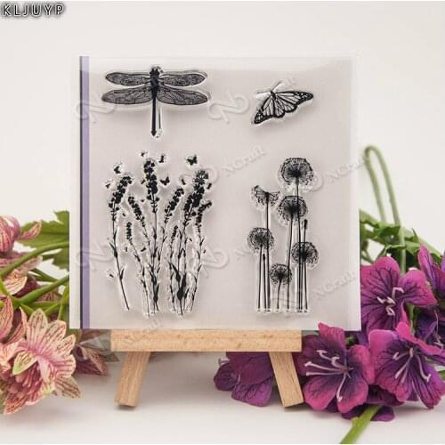 KLJUYP Dandelion/flower/butterfly Transparent Clear Silicone Stamp/Seal for DIY scrapbooking/photo album Decorative clear stamp