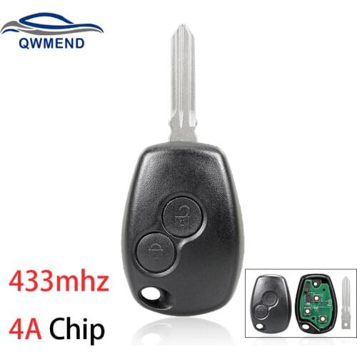 BHKEY for Dacia Logan Sandero Duster Remote Car Key 4A Chip 433Mhz for Renault Symbol Logan Sandero Trafic 2 Buttons