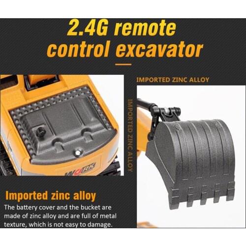 RC Simulation Toy RC Excavator Remote Control Vehicle With Light For Boys Universal Remote Control Toys Children Collection Toys