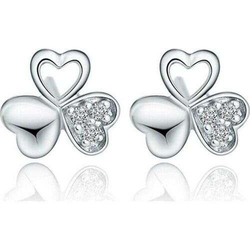 New Fashion Silver-plated Earrings Earrings Bride Ladies Fashion Jewelry Crystal Leaves Jewelry Gifts Earrings Wild Horse