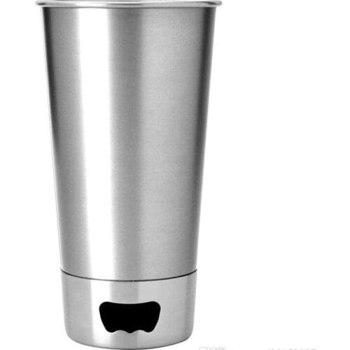 Cups with Bottle Opener 500ML Beer Glass 304 Stainless Steel Portion Cups 16oz Tumbler Metal Kitchen Bar Tools