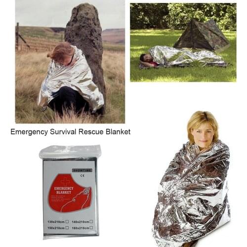 Portable Outdoor Emergency Survival Thermal Blanket Outdoor Blanket Waterproof Windproof Reusable Cover 210x130/160cm
