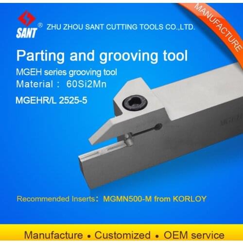 CNC lathe parting and grooving tool holder cut off tools MGEHL2525-5/MGEHR2525-5 with slotting inserts MGMN500-M from Zhuzhou