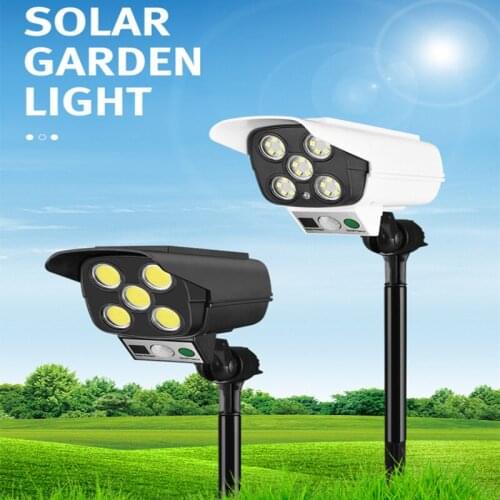 Outdoor Solar Light Realistic Looking Solar Monitoring Lamp Solar Street Lamp Garden Lawns Patio Yard Decoration Lighting 2021