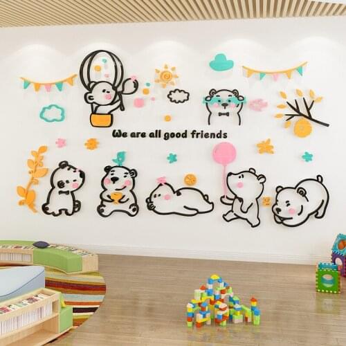 WS15 Kindergarten environment creation classroom 3D wall painting childrens room bedroom wall decoration sticker self adhesive