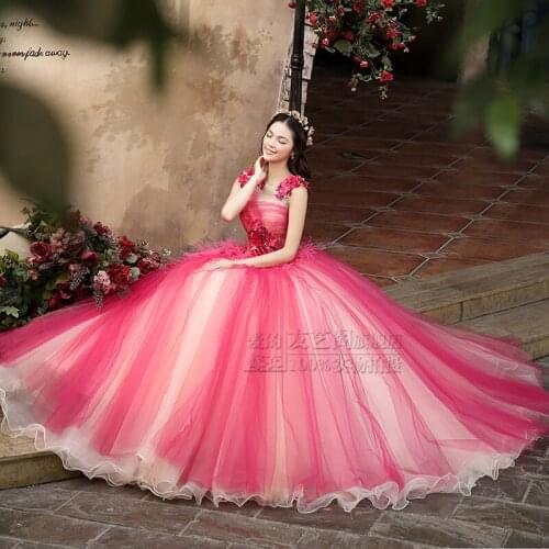 Hot pink rhinestone beading gown medieval floral dress Renaissance gown queen Victorian Gothic/Marie Antoinette/ Belle Ball