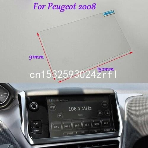 Internal Accessories 7 inch Car GPS Navigation Screen HD Glass Protective Film For Peugeot 2008