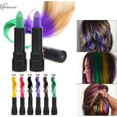 Women Portable Disposable Multi Color Hair Dye Pen Long Lasting Lipstick Shape Natural Coloring Cream Hair Dyeing Paste Easy Use