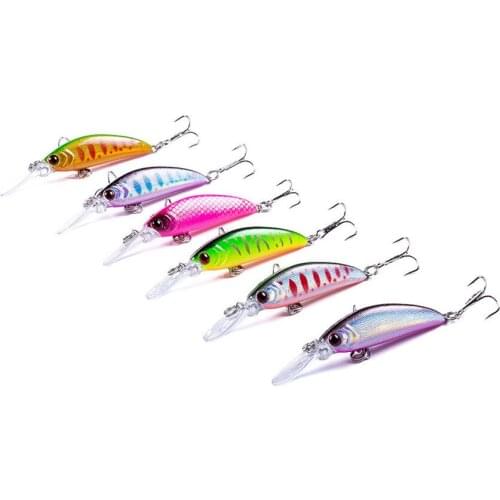 1pcs 6g/7cm Minnow Stream Fishing Lure Mini Trout Baits Small Whopper Vibrating Light Sinking Fish Crankbait Fishing Accessories