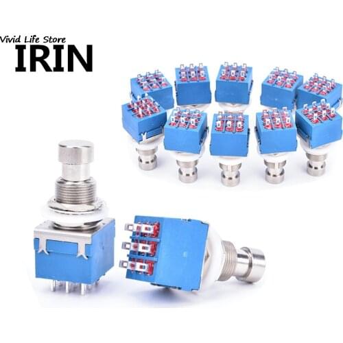 10 X 3PDT 9PIN Guitar Effects Pedal Box Stomp Foot Metal Switch True Bypass Guitar Parts Accessories