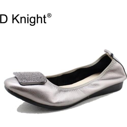 100% Genuine Leather Women Flats Spring Autumn Brand Women Shoes Women Sneakers Square Toe Bling Rhinestone Female Casual Shoes