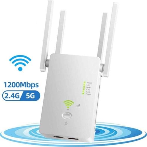 1200Mbps AC1200 Wireless 5G Repeater Wifi Repeater 2.4G 5G Router Extender Signal Booster Amplifier Access Point For Home Office