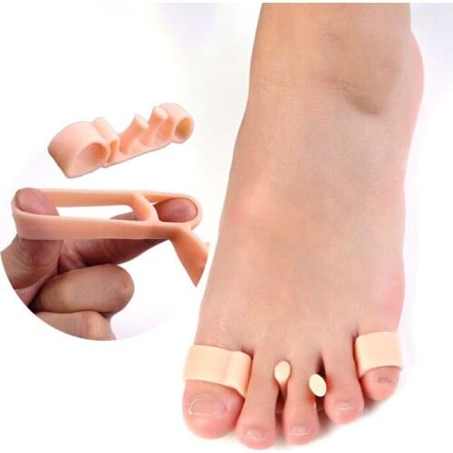 2pcs Hallux Valgus Bunion Orthosis Silicone Toe Separator Big Toe Overlapped Toe Divider Pedicure Orthopaedic Foot Care Tool