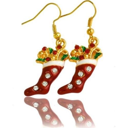 2019 New Fashion Beautiful pendants Christmas jewelry accessories stud earring alloy crystal elegant female for Women Gift E0001