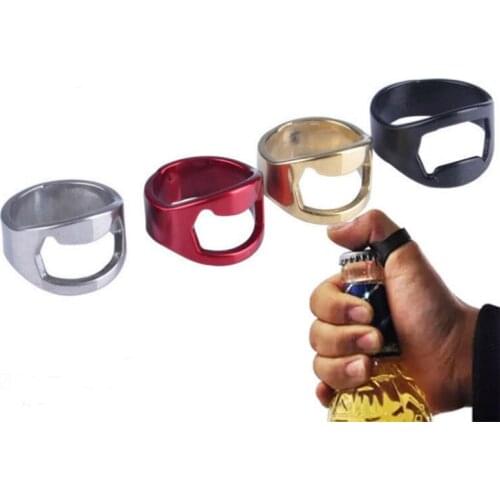 22mm Stainless Steel Bottle Opener Finger Ring Creative Bottle Beer Cap Opening Remover 5 Color Kitchen Gadgets Bar Tools New