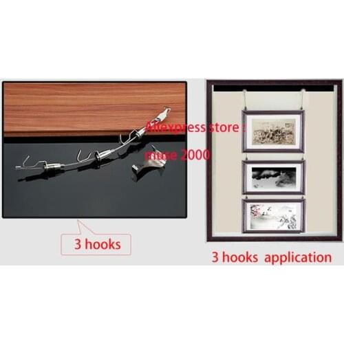3 hook 1.5 -3 meters length Art Gallery exhibition Hanging hook steel rope wire hooker hanging picture drawing hanger wire signs