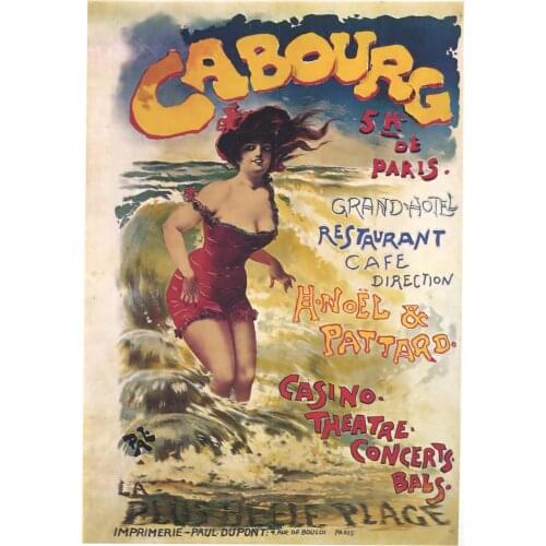 400X300MM Cabourg-France-Grand-Hotel-Vintage-Travel-Poster jumbo fridge magnet SFM-0200 Better Jumbo Magnets