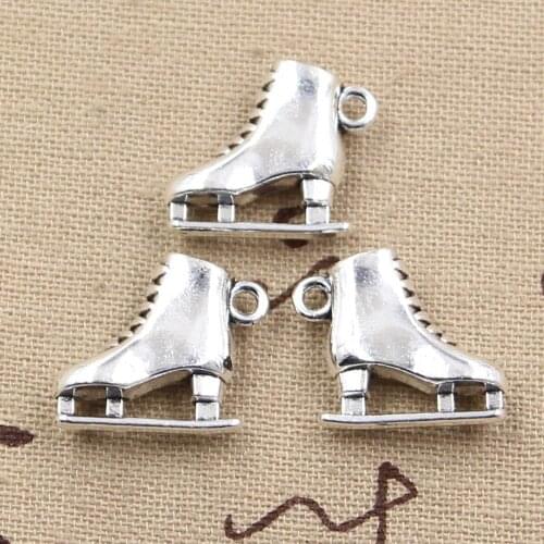 5pcs Charms Ski Boots 21x18x6mm Antique Making Pendant fit,Vintage Tibetan Bronze Silver color,DIY Handmade Jewelry