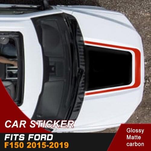 Car accessories 1 pieces hood stripe cover 2 colors match bonnet graphic Vinyl car sticker fit for ford f150 2015-2019