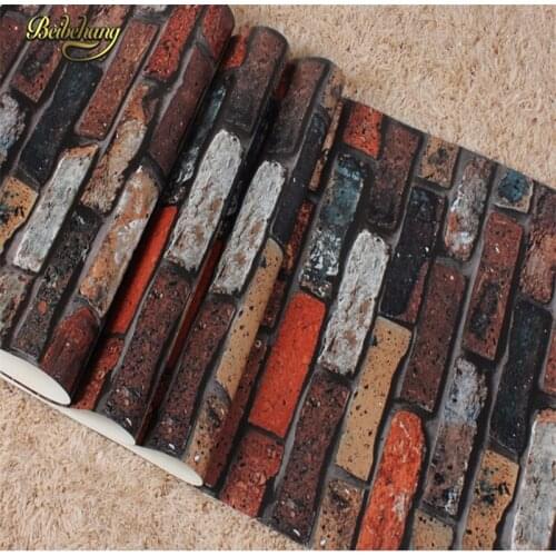 Beibehang papel de parede. Vintage three-dimensional embossed effect stone brick wall vinyl wallpaper living room background