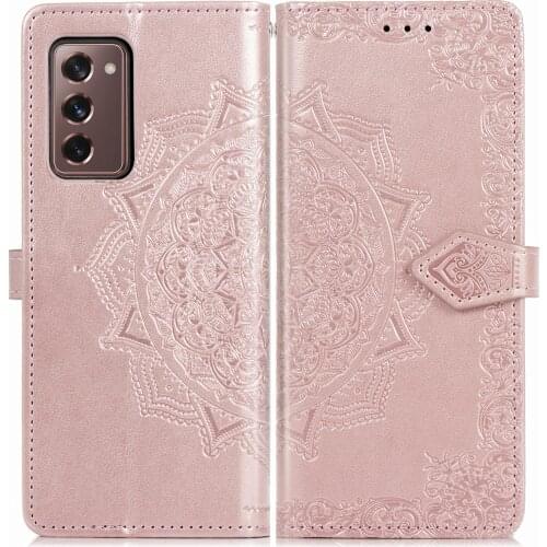 2021 For Samsung Galaxy Z Fold2 5G Cover Luxury Embossed Leather Wallet Flip Case For Galaxy Z Fold 2 Card Holder Coques