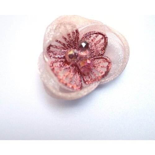 DIY Sewing Fairy Flower beaded patches for clothing Handmade floral Rhinestone patch for clothes parches bordados para ropa